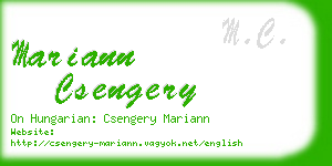 mariann csengery business card